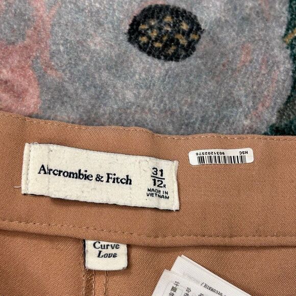 Abercrombie & Fitch Pants Trousers Womens 31 Brown Curve Love Tailored Wide Leg - Picture 2 of 16
